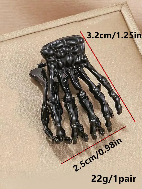 Fashionable Skeleton Hand Design Hair Claw Clip (1 Pair), Gifts for Her, Casual and Versatile Hair Accessories for Women & Girls, Trendy Accessories for Party and Daily Life Halloween 4