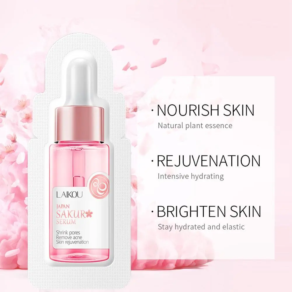 Japan Sakura Brightening Serum Cherry Blossoms Face Skin Rejuvenation Glowing Translucent Essence Moisturizing /Facial Serum Smooth Wrinkle For Dullness Skin Care 1ml Sample Pack