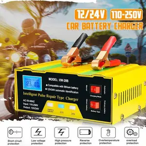 Charger Aki Otomatis Mobil Sepeda Motor Truk Autocut 12V/24V 10A 6-105AH MF-2B Smart Intelligent Charger Battery Car Kendaraan