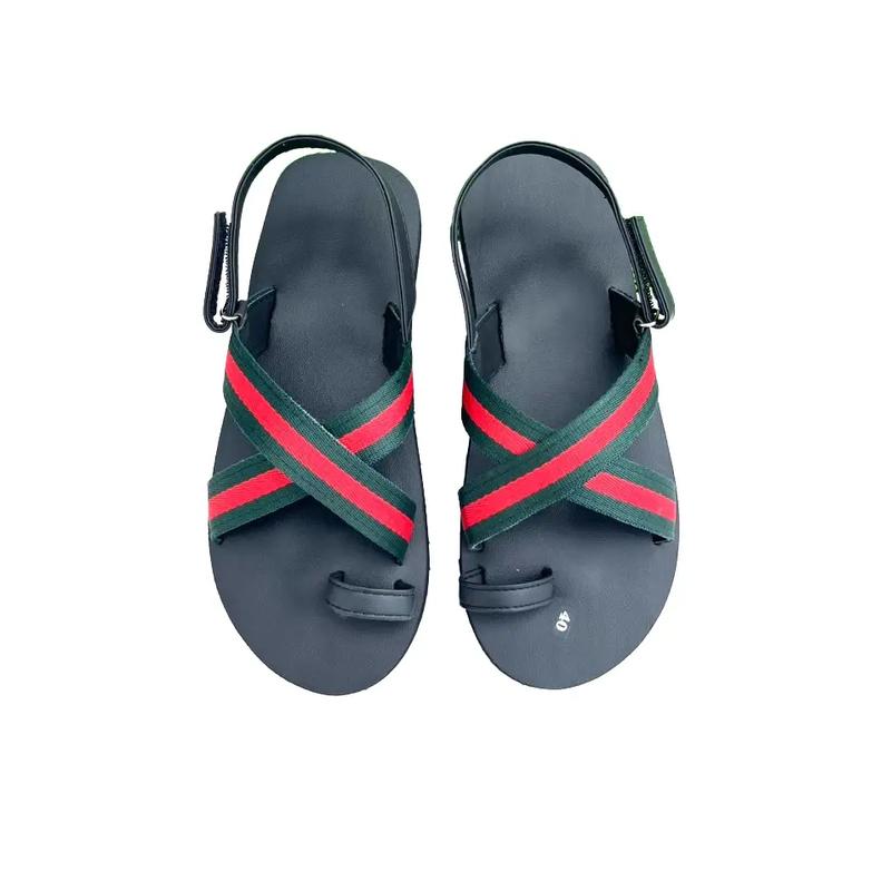 Dép xăng đan đế bệt da đen ( A24 dù ) xưởng sandal đồng nai Nam Đế Bằng
