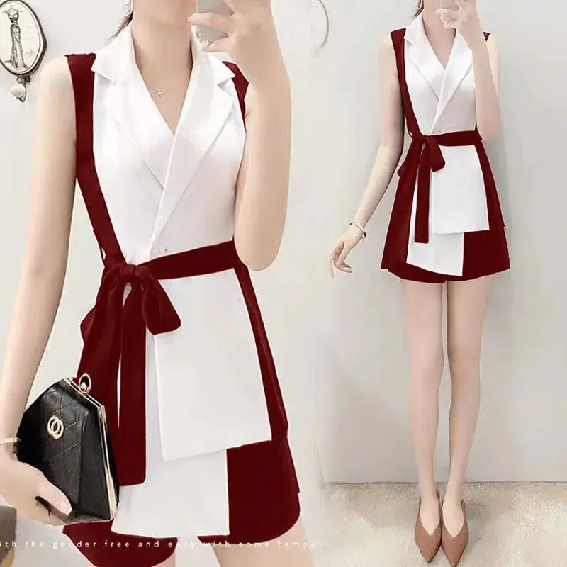 Bộ Đồ Phong Cách Phương Tây, Hàng Mới Về, Dành Cho Nữ, Bộ Sưu Tập Mùa Hè 2024, Phong Cách Hàn Quốc, Bộ Đồ Sành Điệu, Quần Đùi, Bộ Đồ Đôi Thanh Lịch 2