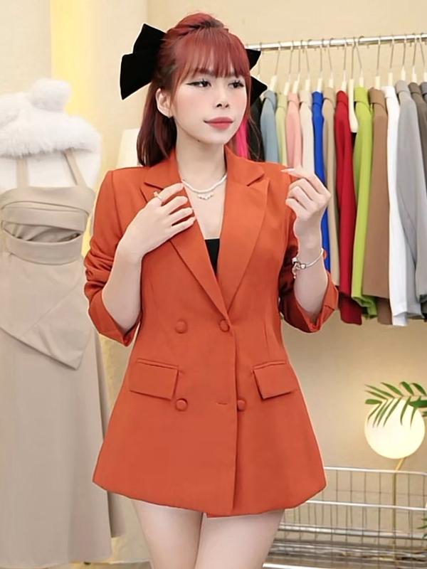 Áo VEST NÚT BỌC NỮ- BL03, có đệm vai, chiết ben eo, nút bọc may 2 lớp, form lên chuẩn hack dáng siêu đẹp Jacket Nhung Women Jean