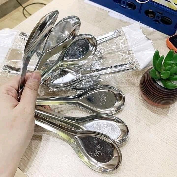 Sét 20 Thìa Ăn Phở Inox Hoa Sen 3