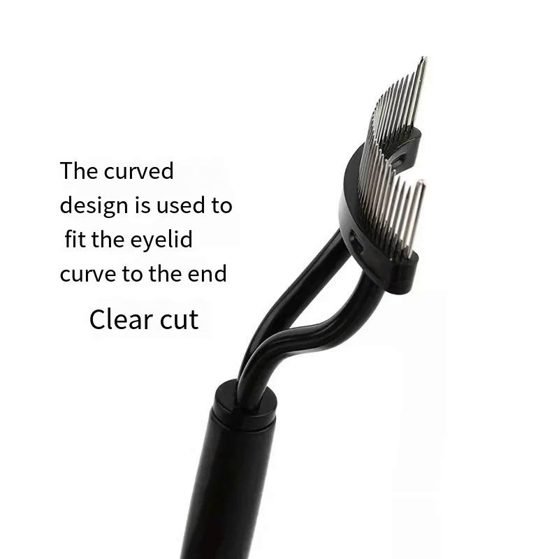 Product Introduction of Eyelash Separator Metal Teeth Straight Eyelash Curler Beauty Makeup Stainless Eyelash Brush Comb Mascara Curl Makeup Tool Cosmetic Color Handle 12