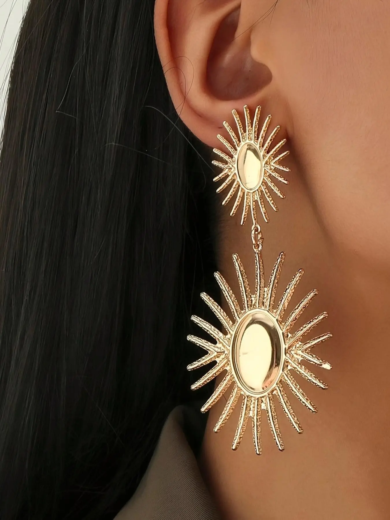 Sun Design Dangle Earrings, Fashionable Jewelry for Women, Trendy All-match & Exquisite Jewelry for Birthday Gift