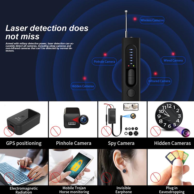 Máy Dò Camera Ẩn Thiết Bị Nghe GPS Xe Hơi Chống Gián Điệp Máy Quét RF Không Dây Tất Cả Các Dấu Hiệu Phát Hiện Tiện Ích Bảo Vệ An Ninh 2