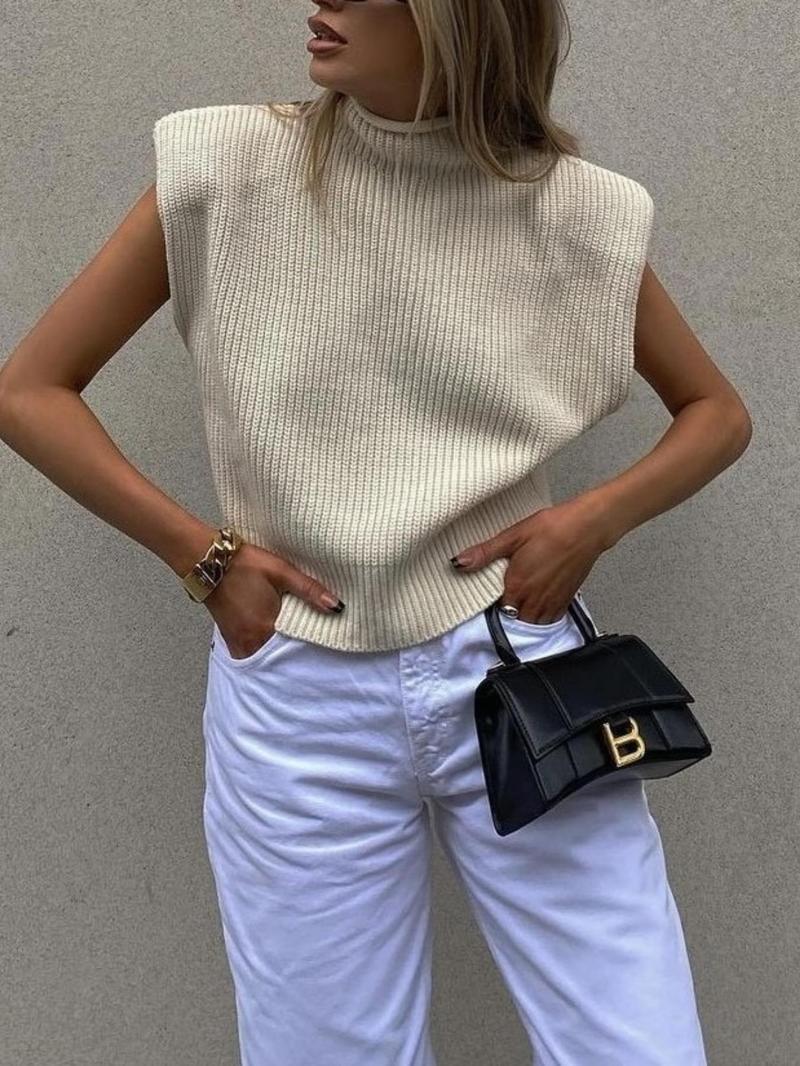 Product Introduction of Women's Plain Half High Neck Sweater, Casual Knit Pullover for Summer, Fashion Women's Knitwear for Daily Wear 6