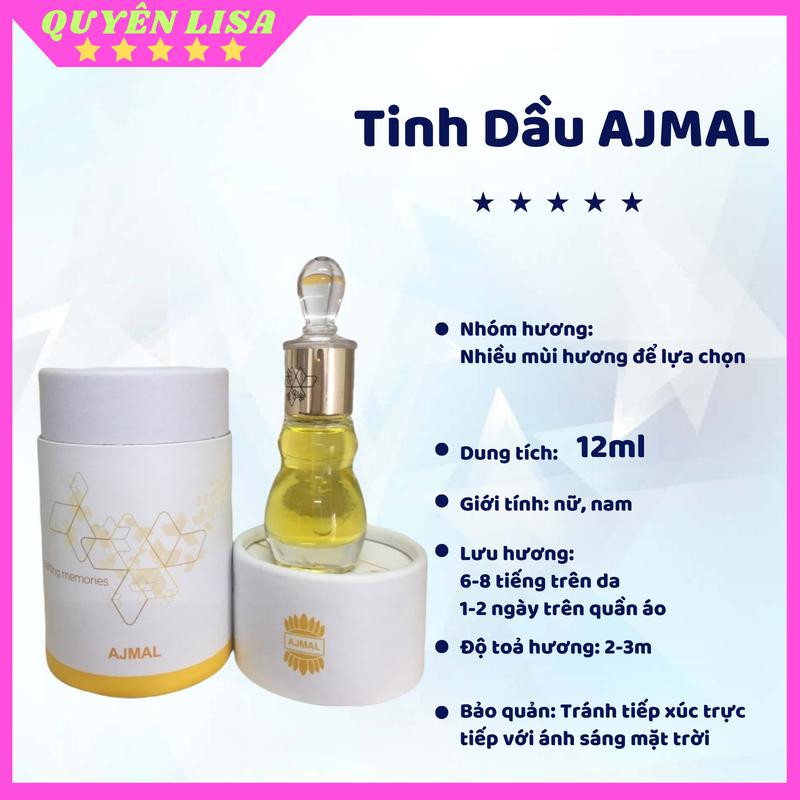 [KÈM 3ML] Tinh Dầu Dubai AJMAL Dạng chấm 12ml nhiều mùi lựa chọn dành cho nam và nữ Perfume Cosmetic Xịt Thơm Nước Hoa Women