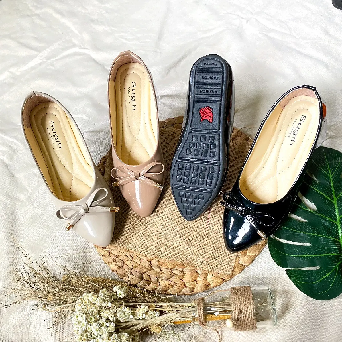 Flatshoes Anima Sepatu Flat Shoes Wanita DPA15 Sol Karet NonSlip - Sandkasse Kerja sepatu kerja wanita cute