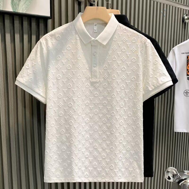 Áo Polo Jacquard, Thời Trang Cao Cấp, Giá Cả Phải Chăng, Sang Trọng, Phong Cách Thường Ngày Thoải Mái Và Thoáng Khí, Thích Hợp Cho Giới Trẻ, Ve Áo Mỏng, Áo Thun Ngắn Tay, Thích Hợp Cho Công Sở Và Công Việc, Dành Cho Nam Và Nữ, Hàng Mới Về Mùa Hè 3