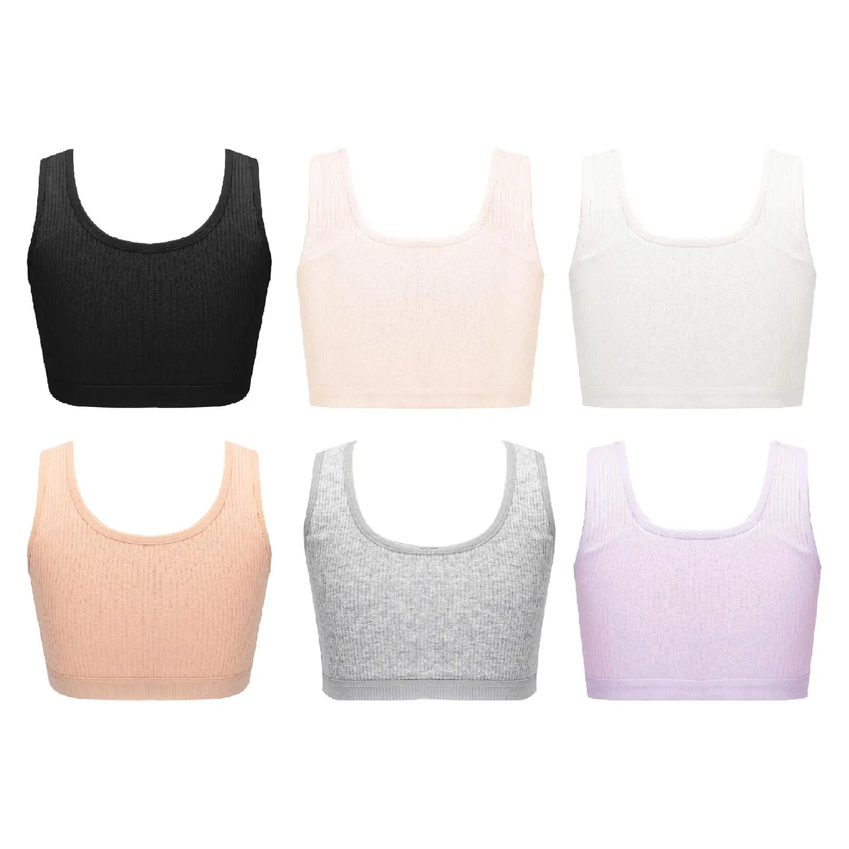 Lejafay Training Bra Kids Girls Yoga Practice Sports Vest Top Cotton Knitted Underwear