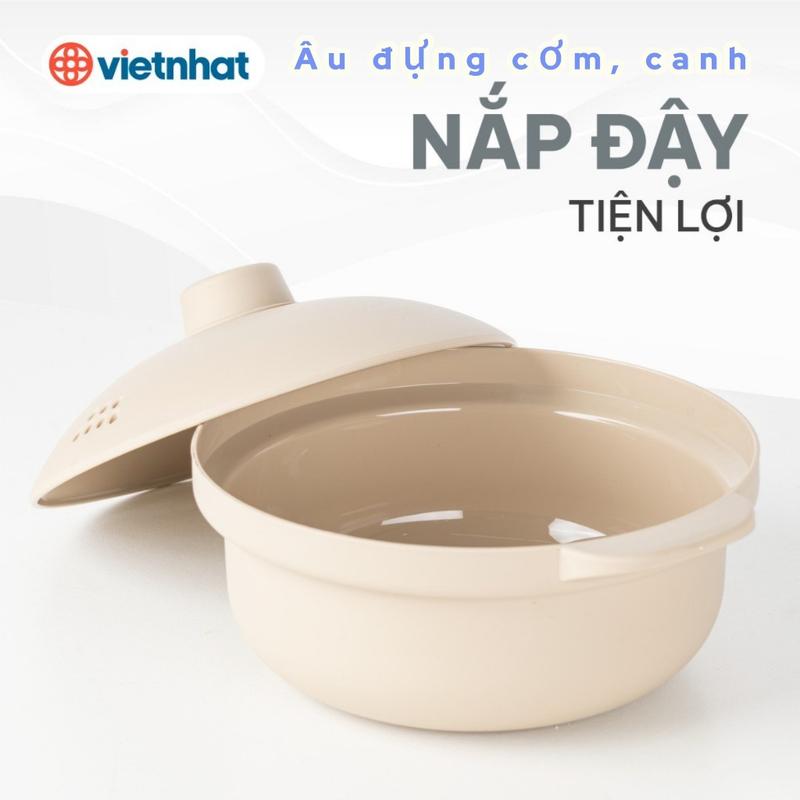 Âu nhựa phíp đựng cơm canh có nắp đậy nhựa Việt Nhật 6149 - Tô đựng cơm canh có nắp