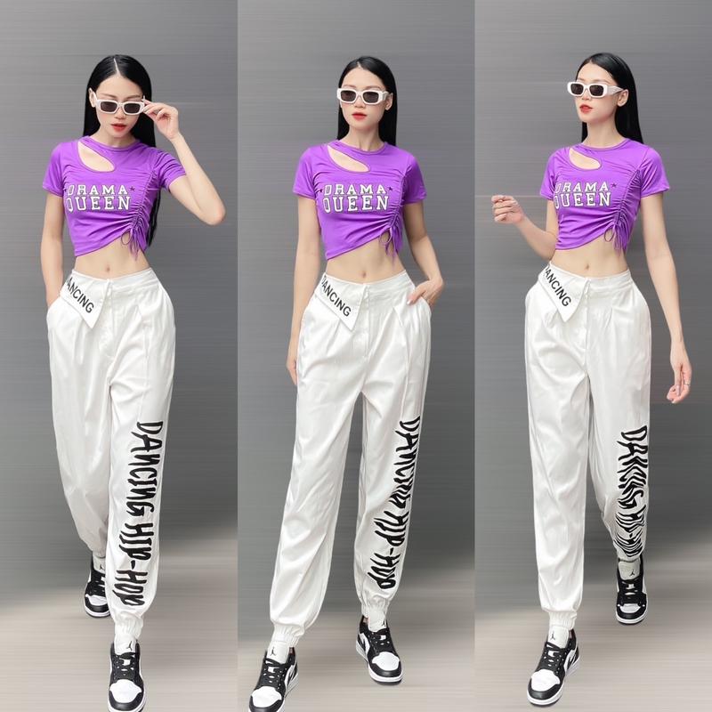 Quần jogger vạt chéo mặc đi tập dân vũ,Zumba, aerobics 0