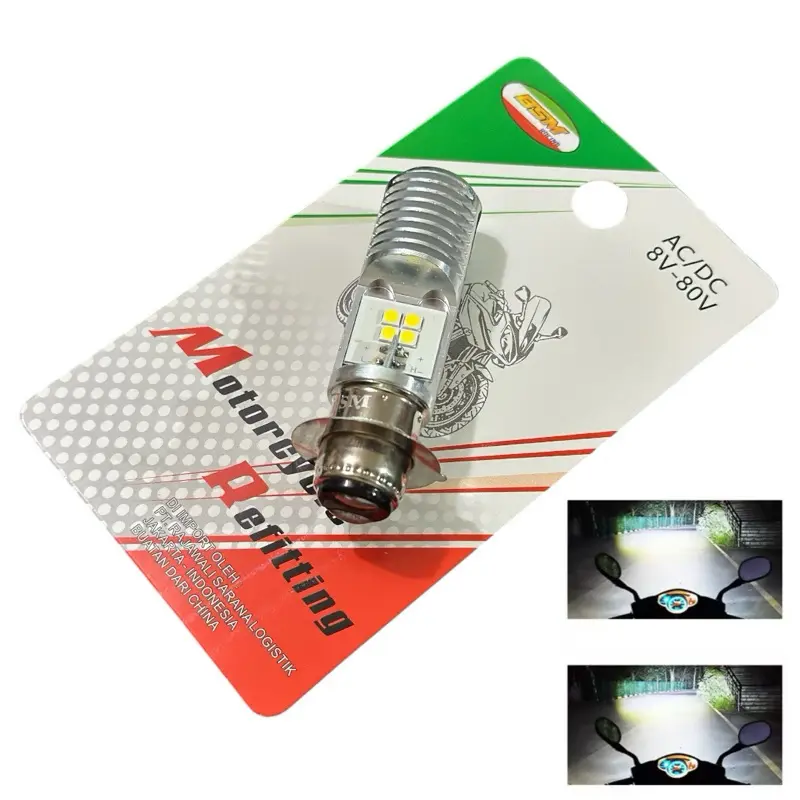 COD Bholam lampu led ac dc h6 2sisi 8 LED h6 matic bebek universal 0