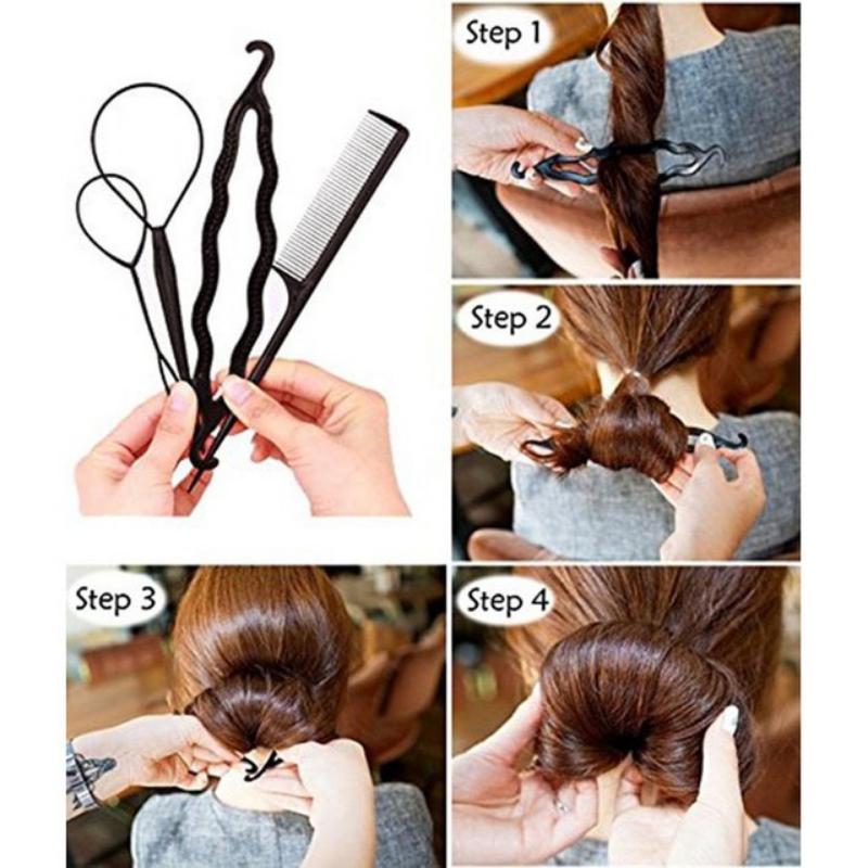 Set 4 dụng cụ tạo kiểu tóc Bộ 4 dụng cụ hỗ trợ tạo kiểu tóc nhanh chóng tiện ích 3