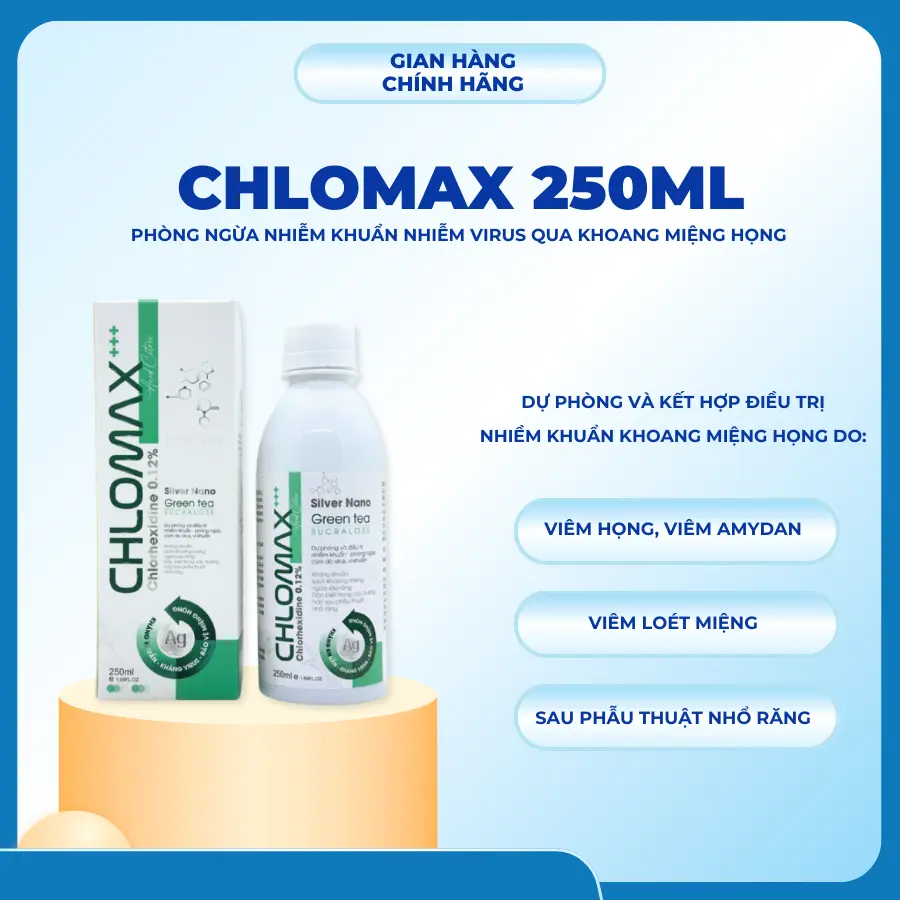 Nước Súc Miệng Chlomax Phòng Ngừa Nhiễm Khuẩn Qua Khoang Miệng