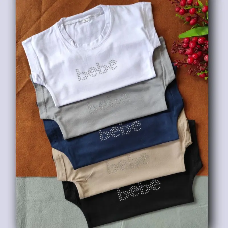 Kaos Bebe Baru Versi 3 untuk Bayi Perempuan Usia 3-12 Bulan - Ungu, Hitam Rayon spandex