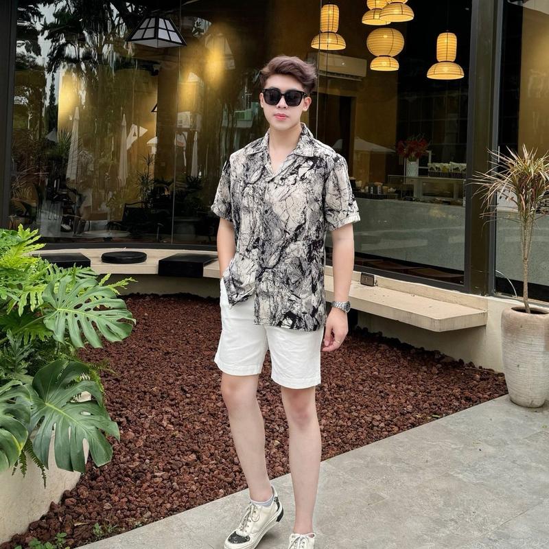 Áo Sơ Mi CuBan Shirt Ngắn Tay Nam Vải Lụa Tuyết Hàn Thoáng Mát Trẻ Trung Form Regular Fit Menswear