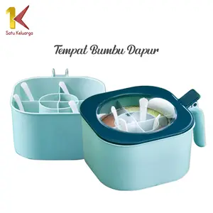 [COD] SK C429 Tempat Bumbu Dapur 4 Sekat Wadah Serbaguna Tempat Bumbu Kotak Set Tempat Gula Garam Kitchenware