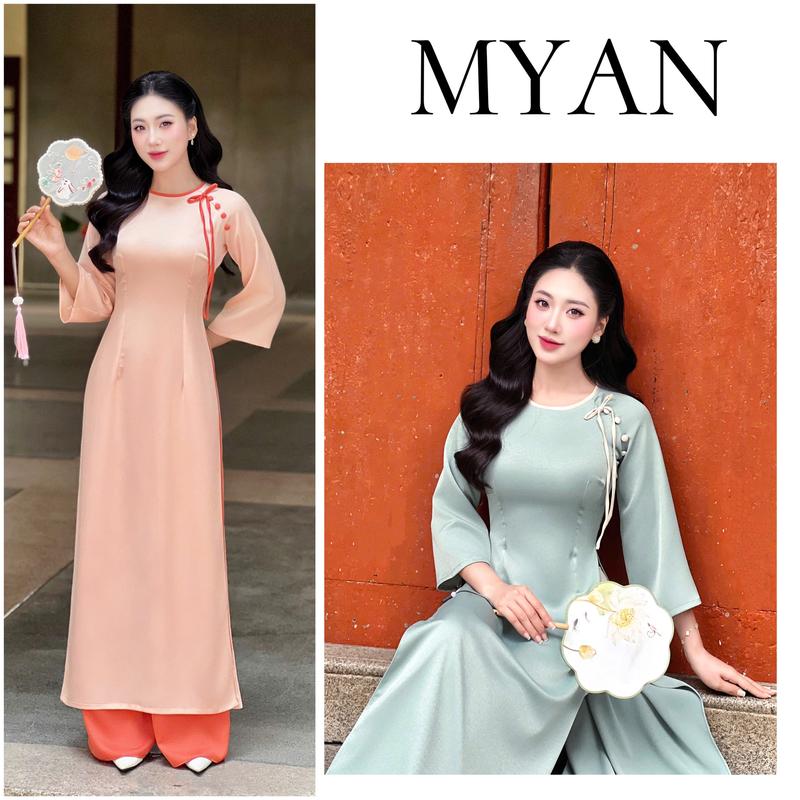 [SẴN HÀNG]Áo dài Tết truyền thống cổ tròn đính CÚC NƠ cách điệu đủ màu,thích hợp đi lễ đi chơi đi tiệc, hot trend 2025, nữ, women dress - Áo Dài Mỹ An