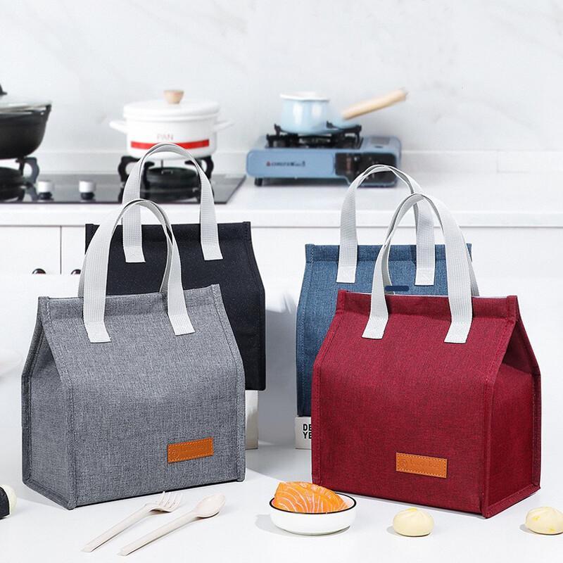 Product Introduction of Durable Lunch Bag, 1/4pcs/set Reusable Lunch Box Bag with Handle, Insulated Lunch Bag, Food Storage Compact Bag for Work, School & Outdoor 2
