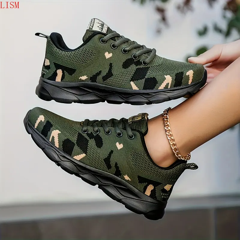 Brand LISM [Camouflage Sneakers] Camouflage Women's Fashion Sneakers |   Low-Top Lace-Up Casual Sports Shoes with MD Sole, Fabric Upper & Insole, All-Season Comfort for Casual Attire, Outdoor Activities, Durable Constructi 6