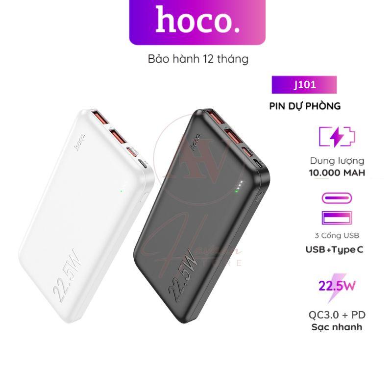  Pin dự phòng Hoco J101 10000mAh USB QC 3.0 22.5W TypeC PD 20W sạc nhanh 2 chiều 