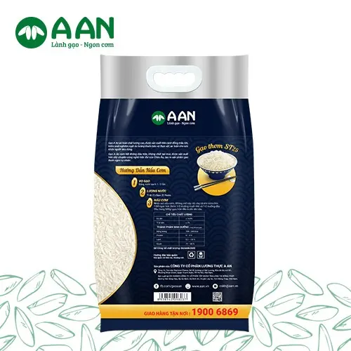 Sạch  Đặc Biệt    A. AN túi 5kg-  thơm, rất mềm, dẻo, có vị ngọt đậm đặc trưng của loại  ngon nhất thế giới, cơm để nguội vẫn dẻo không bị khô gạo st25 gạo  dẻo  thơm 1