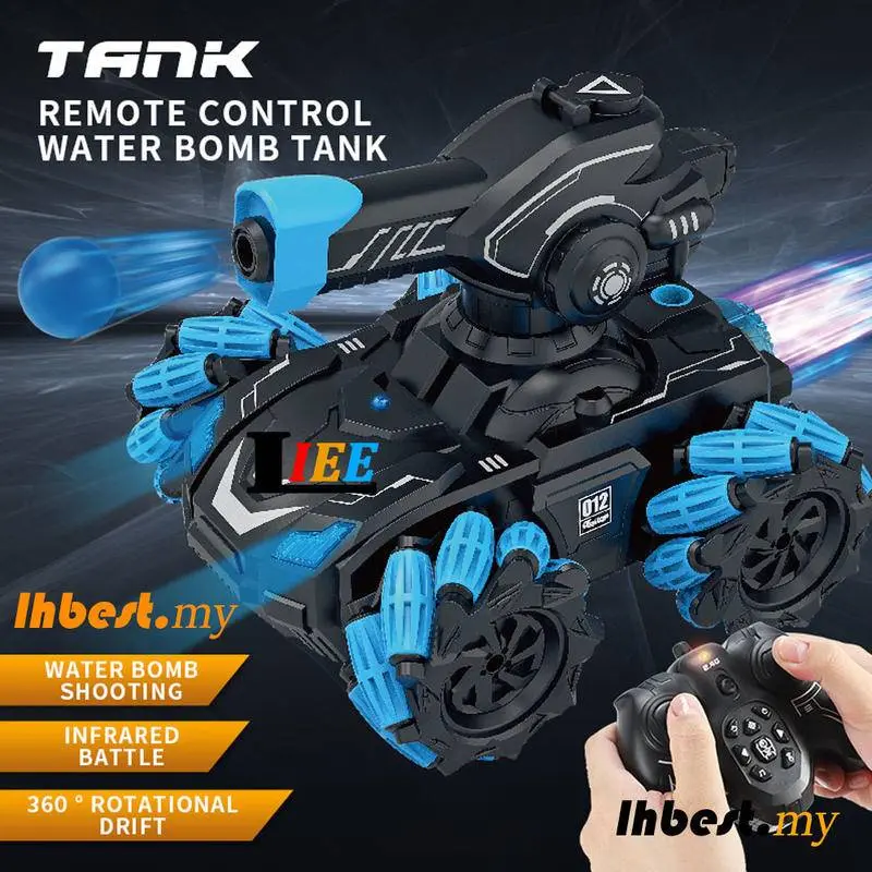 RC Tank Water Bomb Shooting Battle Tank Remote Control Car Large Four-wheel Drive Tank Music Multiplayer Battle Boy Gift Tanks