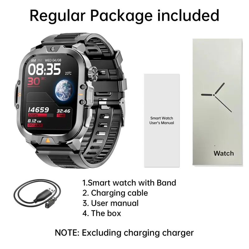 Smart Watch(Answer/Make Call), Smartwatches for Men, Fitness Tracker with Pedometer & Multiple Sport Modes, Life Waterproof Smart Watches for iOS Android 3