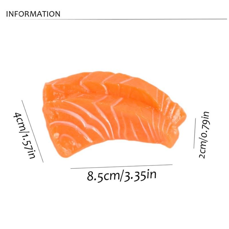 Product Introduction of Artificial Japanese Food Realistic Salmon Model Pretend Play Sushi Simulated Sashimi Model Seafood PVC Fake Food Toys Boy 12