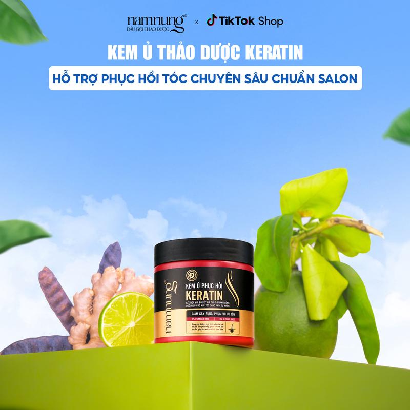 [FLASH SALE] Kem ủ thảo dược keratin NamNung hỗ trợ phục hồi tóc chuẩn salon 200gr Chăm sóc tóc Dưỡng tóc nữ - Giảm 39%