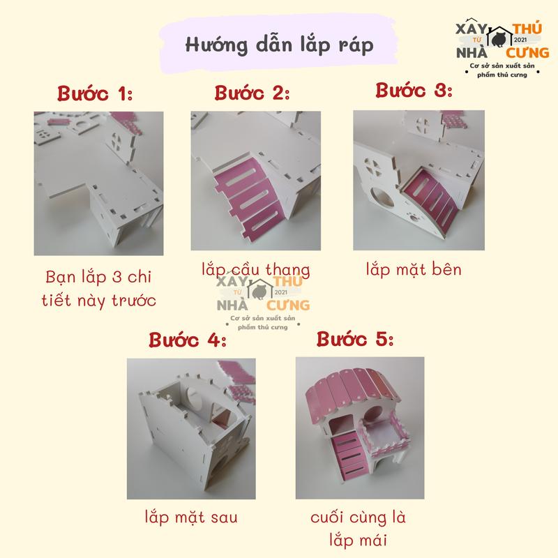 Nhà ngủ mái vòm 2 tầng cho hamster kích thước 14x13.5x12.5cm - XNTC31 1