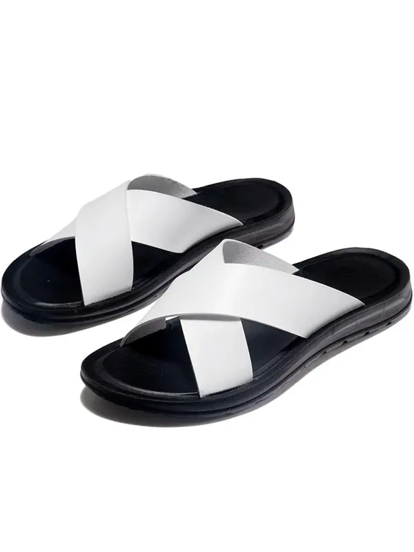 Men's Simple Plain Fashion Slippers (1 Pair), Casual Fashionable Wide Fit Slippers for Summer, Lightweight Breathable Non-slip Slippers for Indoor and Outdoor 7