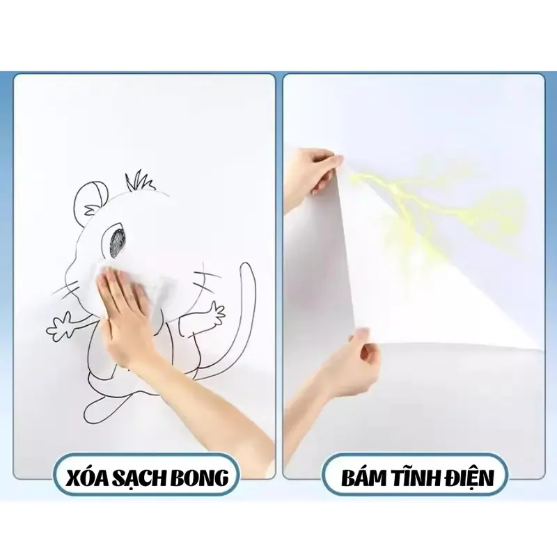Bảng Trắng Dán Tường Từ Tính Không Dùng Keo, Bảng Viết Bút Lông 1