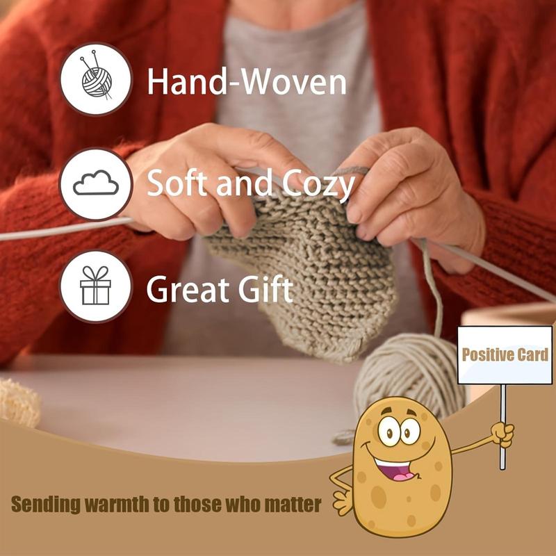 Product Introduction of Positive Potato Knitted Wool, 1 Count Cute Mini Happy Potato with Positive Card, Funny Positive Potato, Encouragement Gift, Birthday Gift, Party Decoration 2