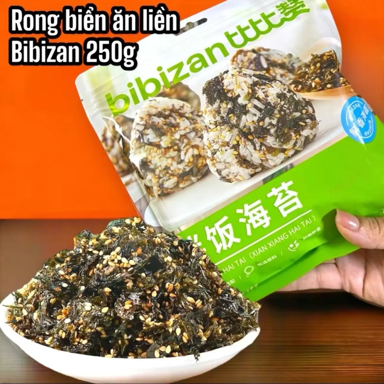 2 TÚI RONG BIỂN ĂN LIỀN HÃNG BIBIZAN, snack rong biển vụn, mỗi túi 250g Food Ăn Vặt Thức Ăn Cay.