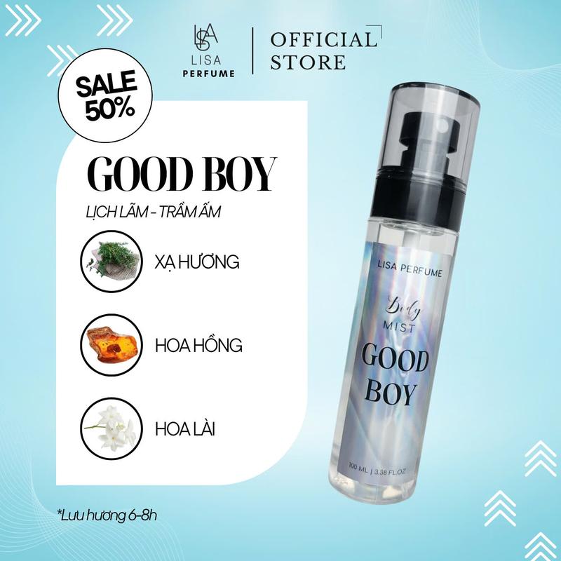 Body Mist ,Nước hoa , Xịt Miệng {Mua 3 Tặng 2} Xịt Thơm Phòng , Xịt Thơm Quần Áo Mùi Thơm nhẹ nhàng, Lưu Hương lâu Chính Hãng Lisaperfume. 6