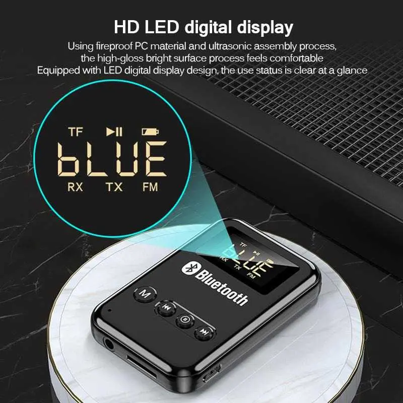 Audio Bluetooth 5.0 Transmitter Receiver Adapter AUX FM - K6 TKXEC 5