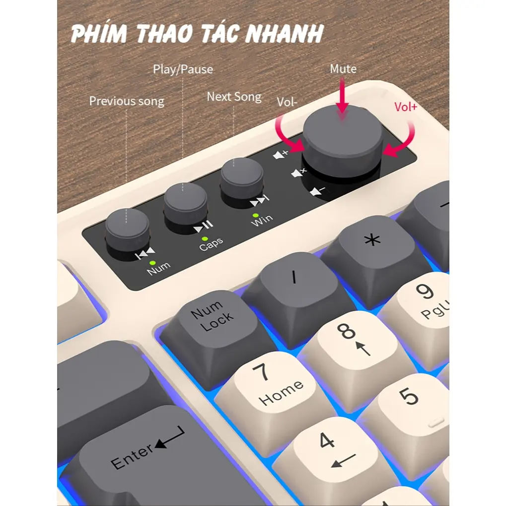 Bàn phím giả cơ Gaming RaiKu K98 full size - Led Rainbow siêu đẹp - Có núm xoay - Phím BPT - Gõ êm | BigBuy360 - bigbuy360.vn Bàn phím giả cơ Gaming RaiKu K98 full size - Led Rainbow siêu đẹp - Có núm xoay - Phím BPT - Gõ êm | BigBuy360 - bigbuy360.vn