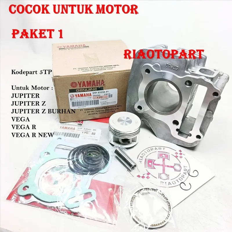 BLOK SEHER KOMPLIT PISTON KIT ( FREE TOPSET ) JUPITER Z , JUPITER Z LAMA , JUPITER OLD, JUPITER Z BURHAN , VEGA R , VEGA R NEW KODE 5TP 0