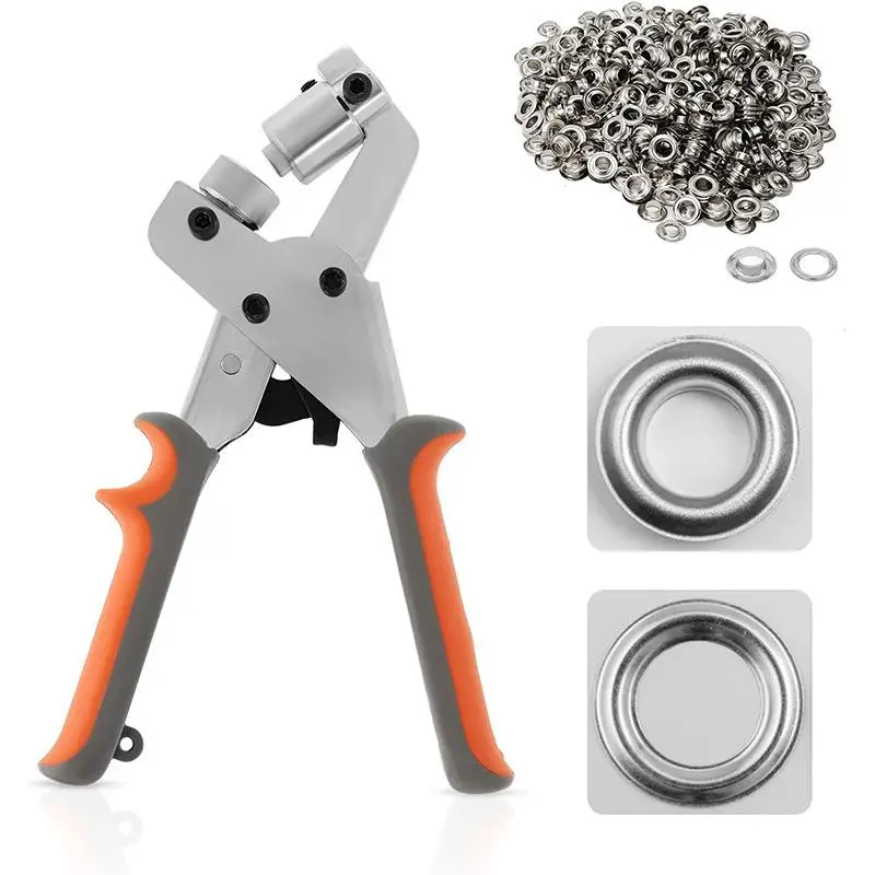 Portable Button Hole Punch Plier, Handheld Button Hole Punch Plier with Rings, Manual Hole Punching Tool for Home & Office