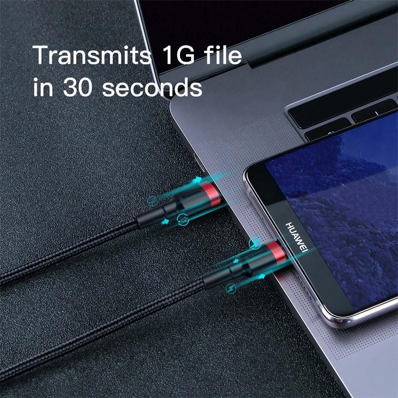 Baseus Kabel Data Cafule Type-C to USB C Cable PD2.0 60W Fast Charging (20V 3A) 4
