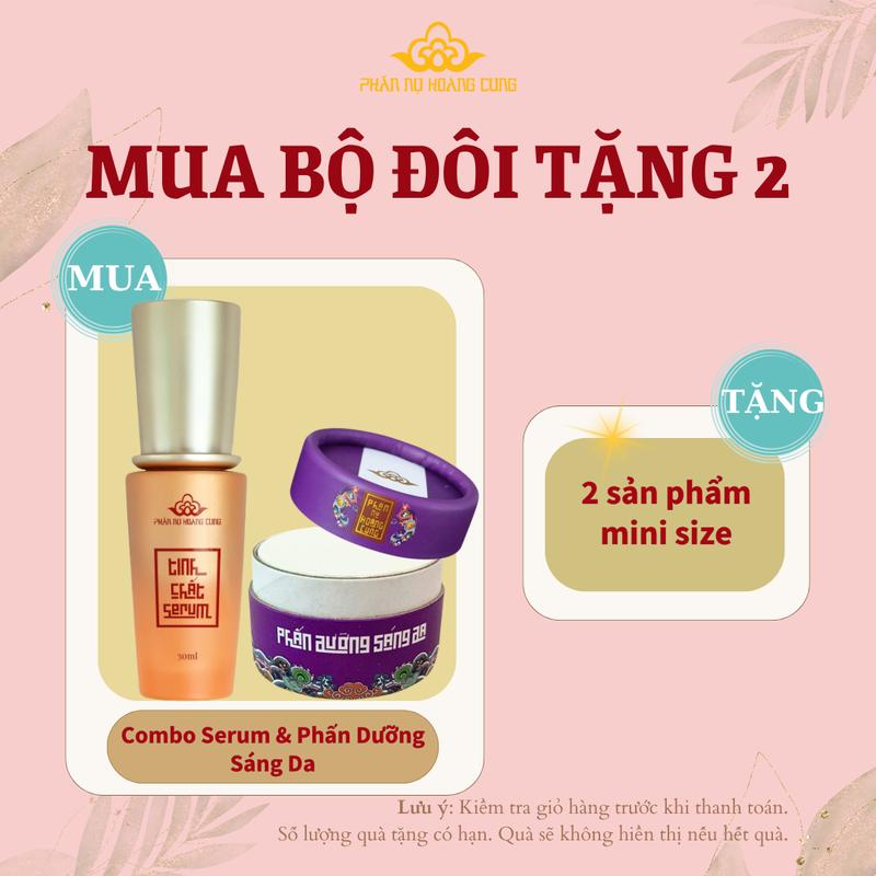  Combo Phấn Dưỡng Sáng Da Giảm Thâm Mờ Nám + Tinh Chất Serum Phấn Nụ Hoàng Cung Skincare Nữ serum căng chống lão hóa 