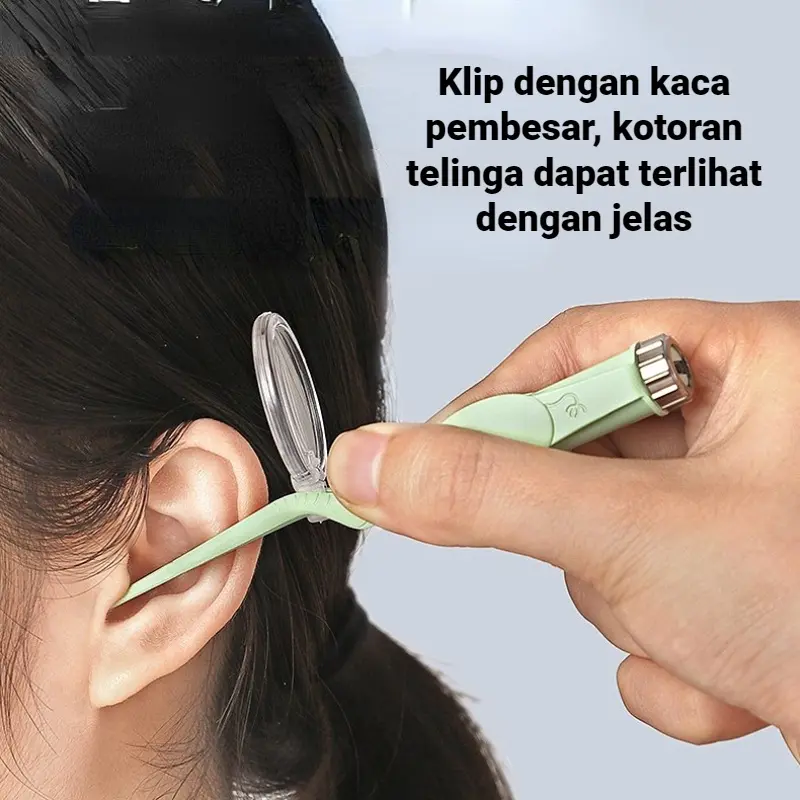 Alat Pembersih Telinga Bayi / 4 in 1 Pembersih Telinga Bayi LED Rechargeable Korek Upil Kuping Bayi Silikon Ear pick Earpick Nose Tweezer 2