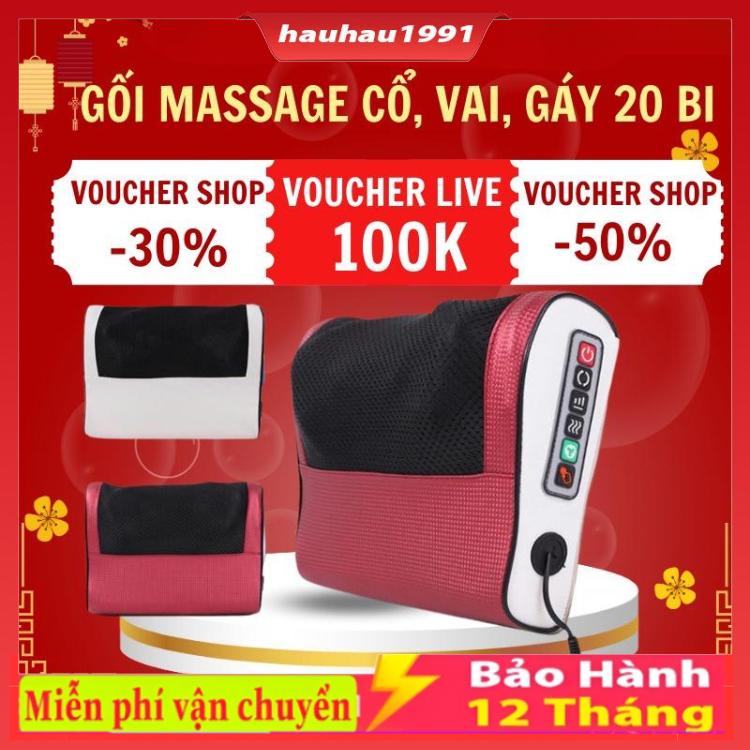 Gối mát xa cổ vai gáy, máy mát xa  8 - 20 bi cao cấp