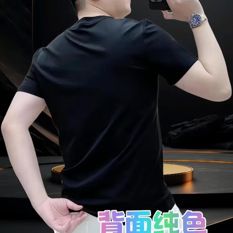 Product Introduction of Korean Style Short Sleeve T-Shirt for Men, Trendy Brand, Summer Loose Fit, Five-Quarter Sleeve, 2024 New Style, Internet Celebrity Trend, Ins Simple Print Top, Unisex Clothing 3