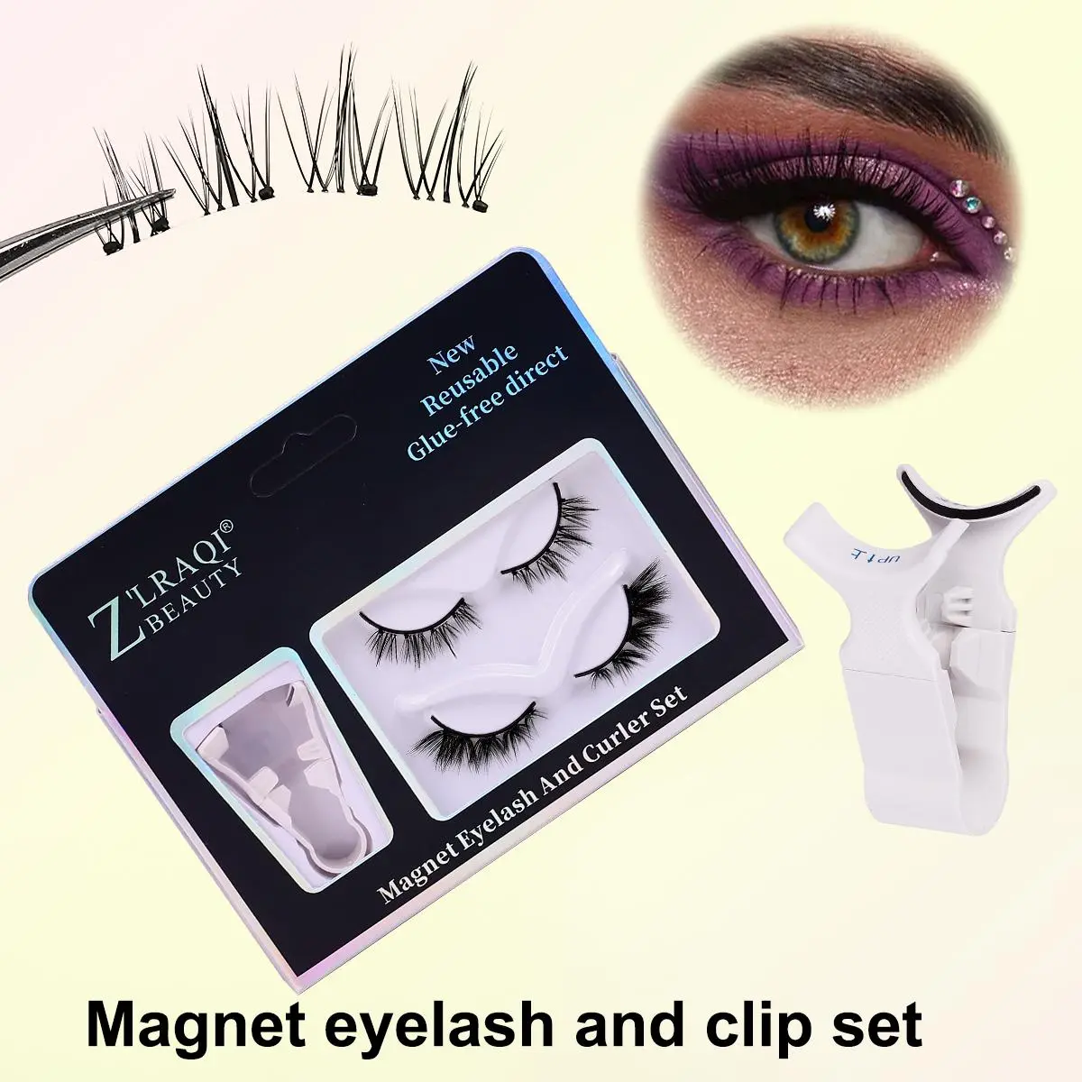 Reusable Magnetic False Eyelashes, 1 Box Natural Curling Fake Lashes, Full Volume Eyelash for Lashes Extensions, Volumized False Eyelashes