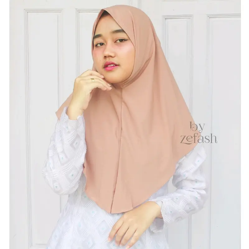 jilbab instan oval jersey premium bergo malay syiria tanpa pet hijab instant non ped menutup dada khimar daily kerudung sport syari sekolah olahraga sehari hari Muslim 2