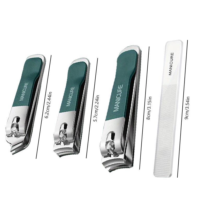 Professional Nail Clipper Set, 4 Counts/set Portable Nail Scissors, Stainless Steel Manicure Pedicure Tool 1